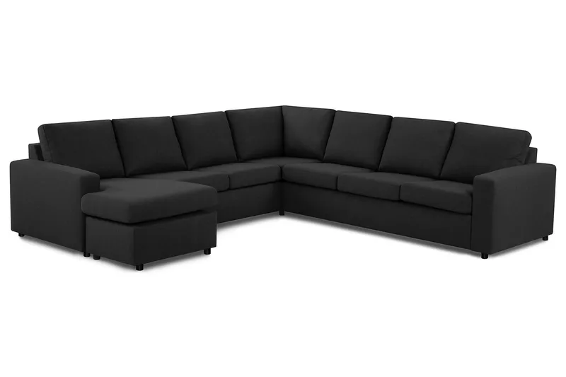 Crazy 6-sits Vänstervänd U-formad Large Hörnsoffa med divan i Tyg - Antracit - Möbler - Vardagsrum - Soffor - Hörnsoffor