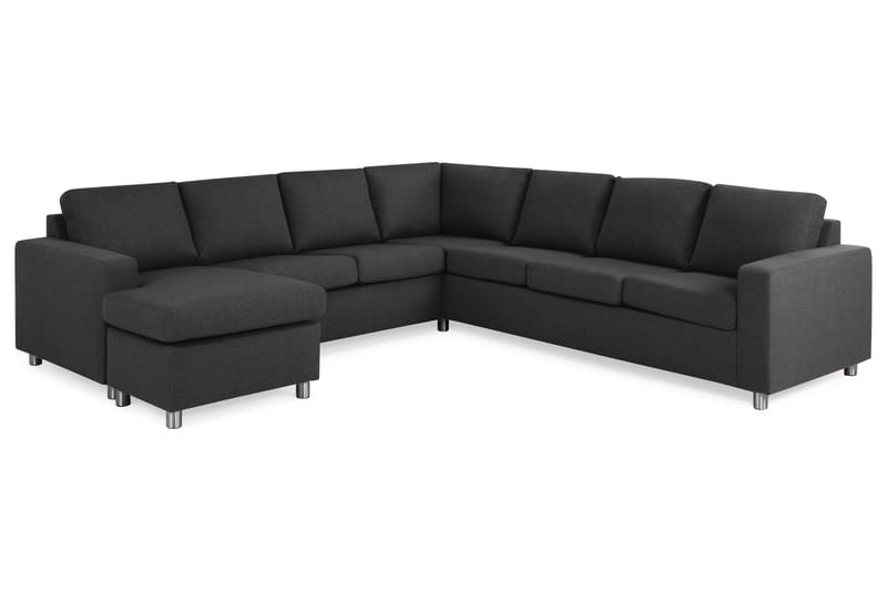 Crazy 6-sits Vänstervänd U-formad Large Hörnsoffa med divan i Tyg - Antracit - Möbler - Vardagsrum - Soffor - Hörnsoffor