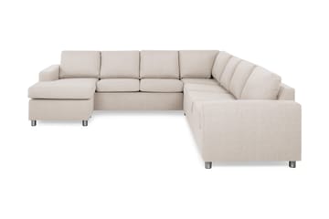 Crazy 6-sits Vänstervänd U-formad Large Hörnsoffa med divan i Tyg