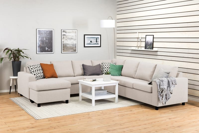 Crazy 6-sits Vänstervänd U-formad Large Hörnsoffa med divan i Tyg - Beige - Möbler - Vardagsrum - Soffor - Hörnsoffor