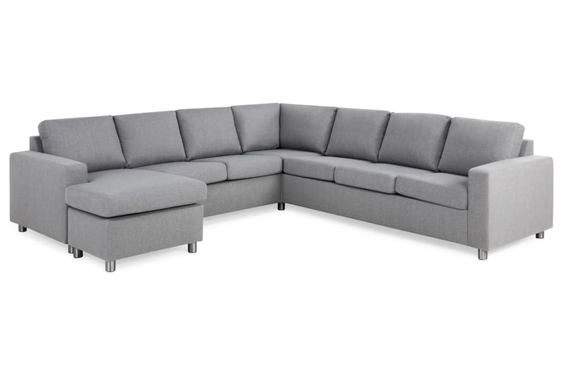 Crazy 6-sits Vänstervänd U-formad Large Hörnsoffa med divan i Tyg - Grå - Möbler - Vardagsrum - Soffor - Hörnsoffor
