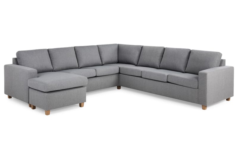 Crazy 6-sits Vänstervänd U-formad Large Hörnsoffa med divan i Tyg - Grå - Möbler - Vardagsrum - Soffor - Hörnsoffor