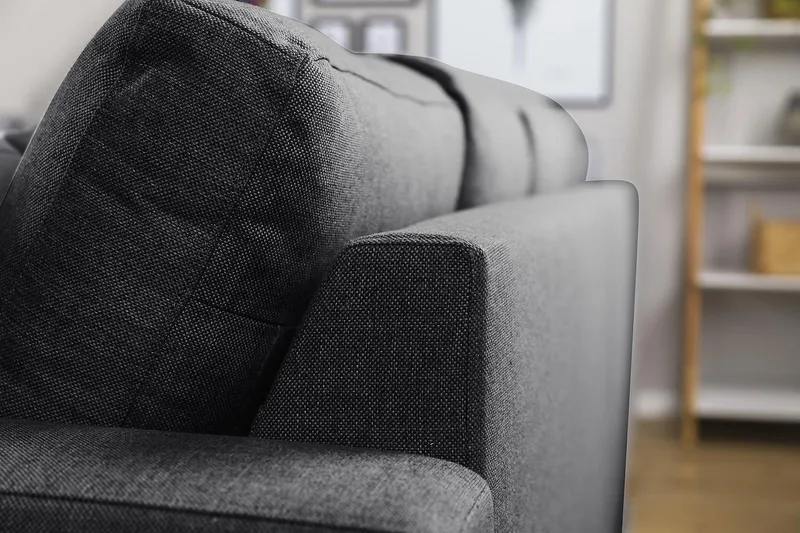 Crazy 6-sits Vänstervänd U-formad Large Hörnsoffa med divan i Tyg - Mörkgrå - Möbler - Vardagsrum - Soffor - Hörnsoffor