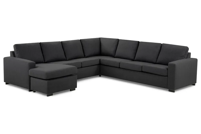 Crazy 6-sits Vänstervänd U-formad Large Hörnsoffa med divan i Tyg - Mörkgrå - Möbler - Vardagsrum - Soffor - Hörnsoffor