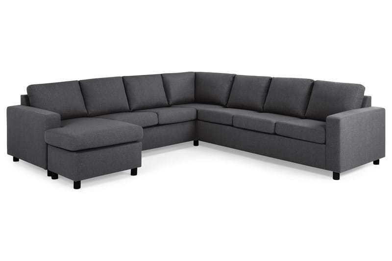 Crazy 6-sits Vänstervänd U-formad Large Hörnsoffa med divan i Tyg - Mörkgrå - Möbler - Vardagsrum - Soffor - Hörnsoffor