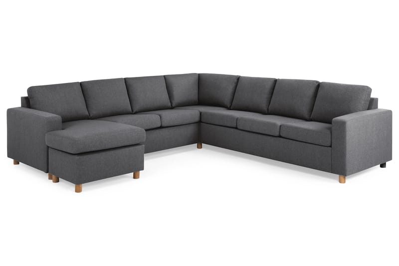 Crazy 6-sits Vänstervänd U-formad Large Hörnsoffa med divan i Tyg - Mörkgrå - Möbler - Vardagsrum - Soffor - Hörnsoffor