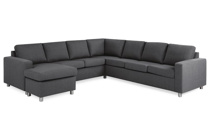 Crazy 6-sits Vänstervänd U-formad Large Hörnsoffa med divan i Tyg - Mörkgrå - Möbler - Vardagsrum - Soffor - Hörnsoffor