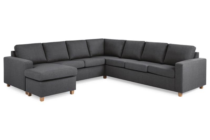 Crazy 6-sits Vänstervänd U-formad Large Hörnsoffa med divan i Tyg - Mörkgrå - Möbler - Vardagsrum - Soffor - Hörnsoffor
