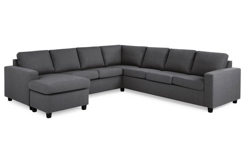 Crazy 6-sits Vänstervänd U-formad Large Hörnsoffa med divan i Tyg - Mörkgrå - Möbler - Vardagsrum - Soffor - Hörnsoffor