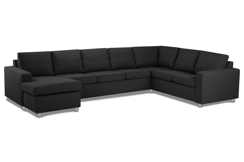 Crazy 6-sits Vänstervänd U-formad X-Large Hörnsoffa med divan i Tyg - Antracit - Möbler - Vardagsrum - Soffor - Hörnsoffor