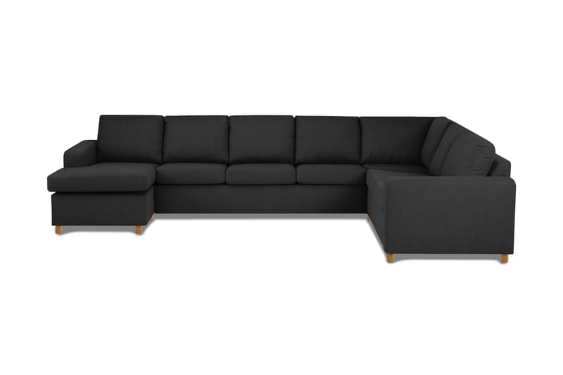 Crazy 6-sits Vänstervänd U-formad X-Large Hörnsoffa med divan i Tyg - Antracit - Möbler - Vardagsrum - Soffor - Hörnsoffor