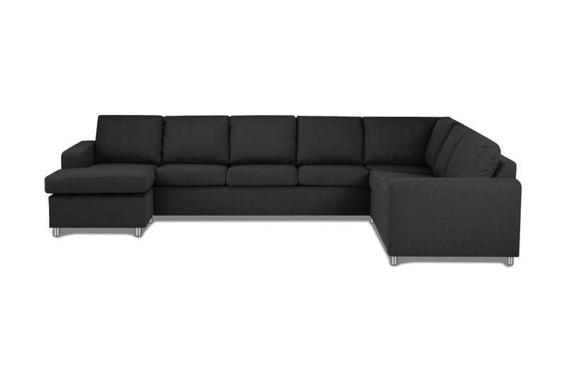 Crazy 6-sits Vänstervänd U-formad X-Large Hörnsoffa med divan i Tyg - Antracit - Möbler - Vardagsrum - Soffor - Hörnsoffor