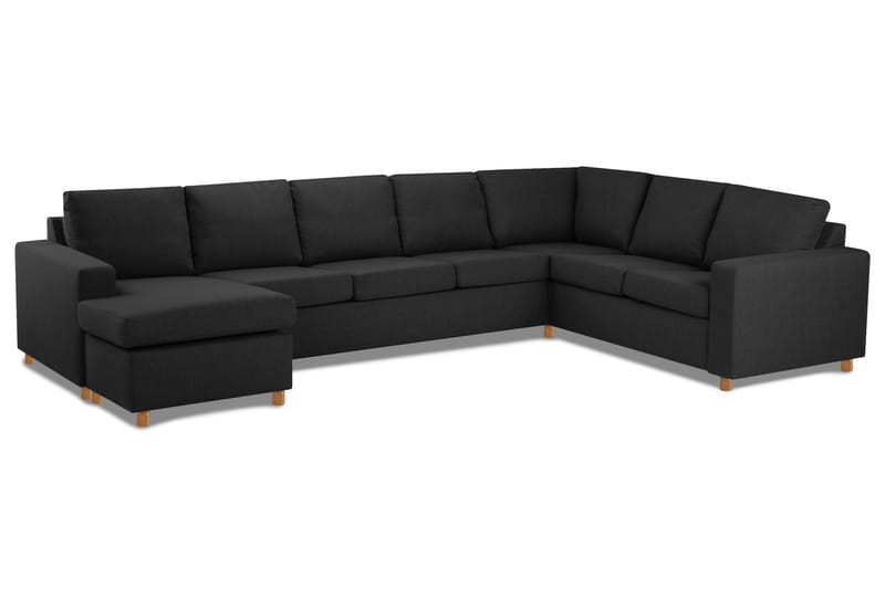 Crazy 6-sits Vänstervänd U-formad X-Large Hörnsoffa med divan i Tyg - Antracit - Möbler - Vardagsrum - Soffor - Hörnsoffor