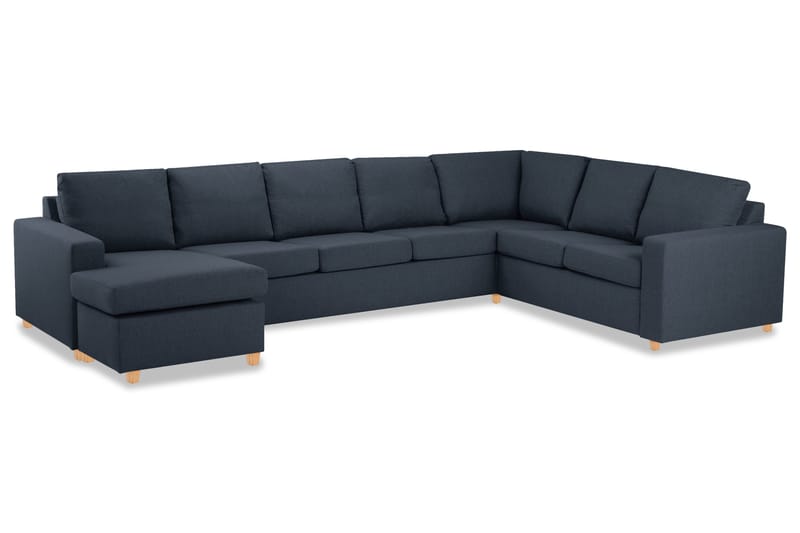 Crazy 6-sits Vänstervänd U-formad X-Large Hörnsoffa med divan i Tyg - Blå - Möbler - Vardagsrum - Soffor - Hörnsoffor