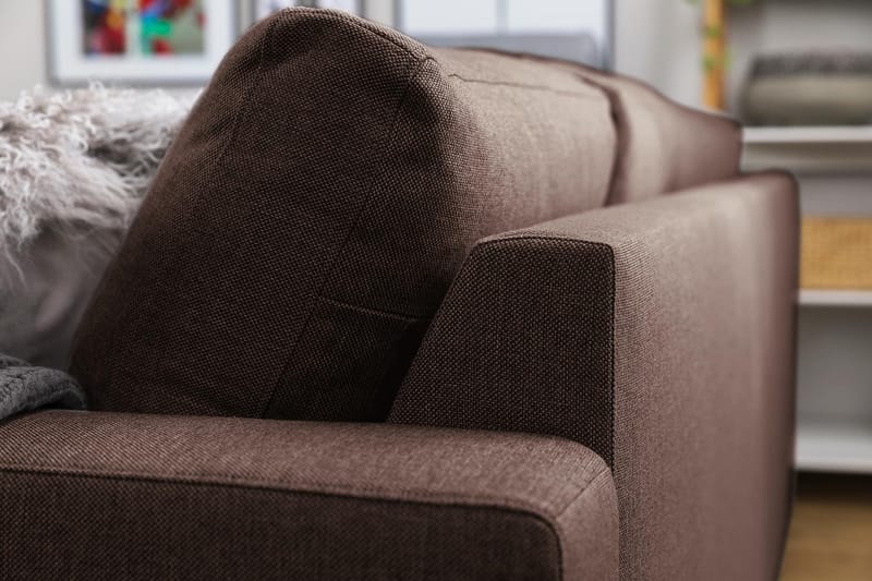 Crazy 6-sits Vänstervänd U-formad X-Large Hörnsoffa med divan i Tyg - Brun - Möbler - Vardagsrum - Soffor - Hörnsoffor