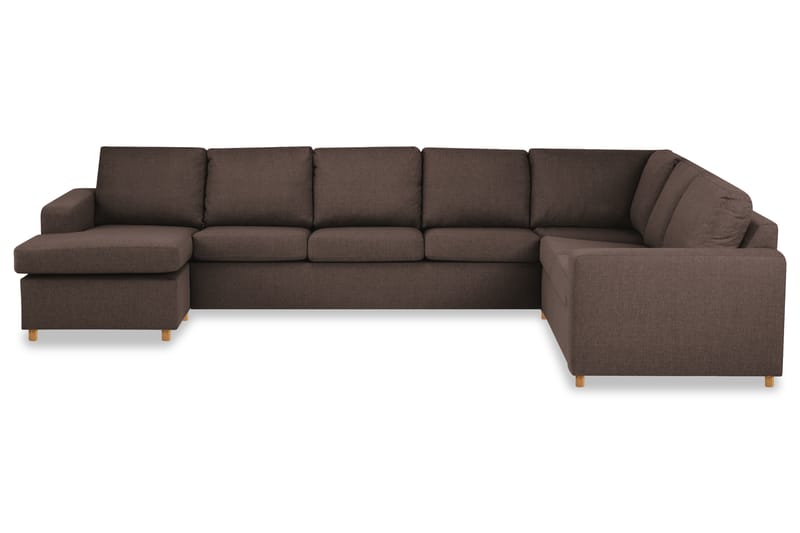 Crazy 6-sits Vänstervänd U-formad X-Large Hörnsoffa med divan i Tyg - Brun - Möbler - Vardagsrum - Soffor - Hörnsoffor