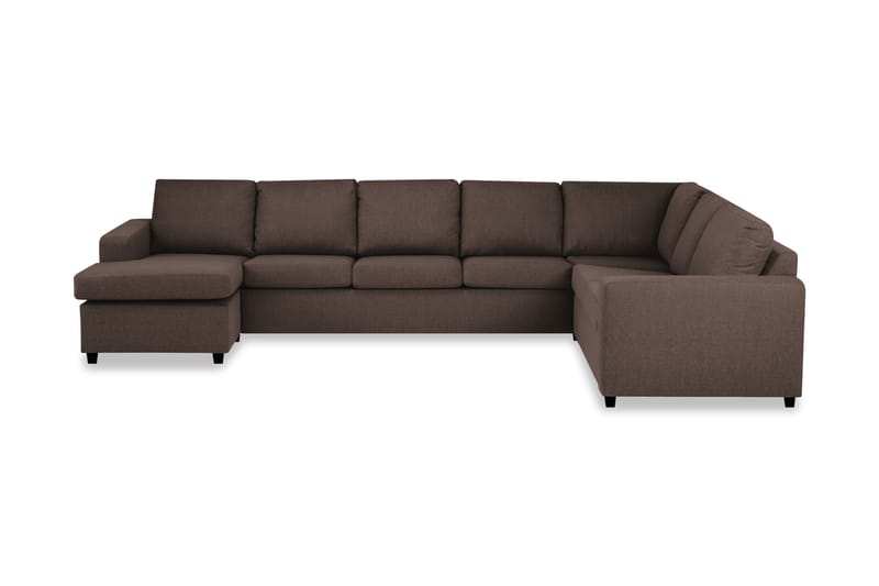 Crazy 6-sits Vänstervänd U-formad X-Large Hörnsoffa med divan i Tyg - Brun - Möbler - Vardagsrum - Soffor - Hörnsoffor