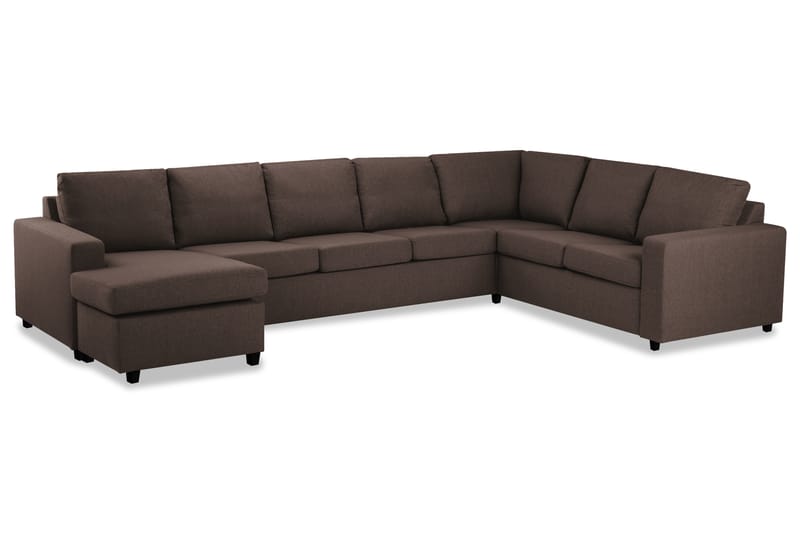 Crazy 6-sits Vänstervänd U-formad X-Large Hörnsoffa med divan i Tyg - Brun - Möbler - Vardagsrum - Soffor - Hörnsoffor