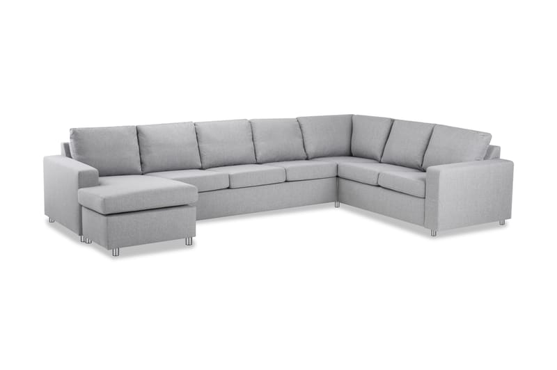 Crazy 6-sits Vänstervänd U-formad X-Large Hörnsoffa med divan i Tyg - Grå - Möbler - Vardagsrum - Soffor - Hörnsoffor