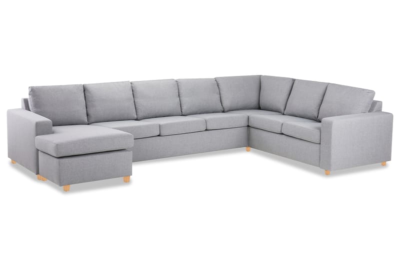 Crazy 6-sits Vänstervänd U-formad X-Large Hörnsoffa med divan i Tyg - Grå - Möbler - Vardagsrum - Soffor - Hörnsoffor