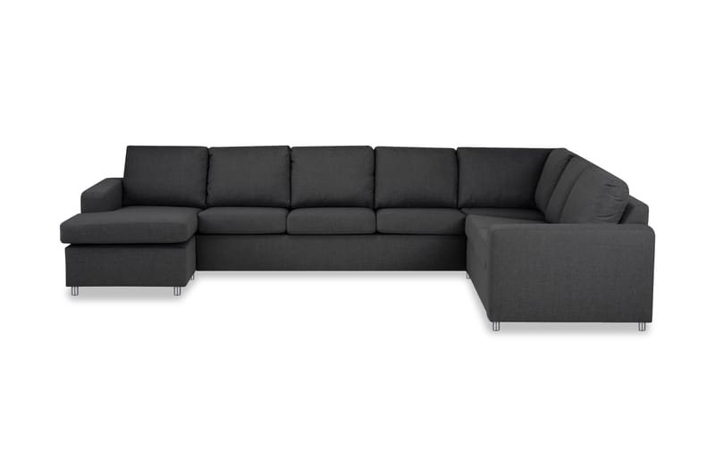 Crazy 6-sits Vänstervänd U-formad X-Large Hörnsoffa med divan i Tyg - Mörkgrå - Möbler - Vardagsrum - Soffor - Hörnsoffor