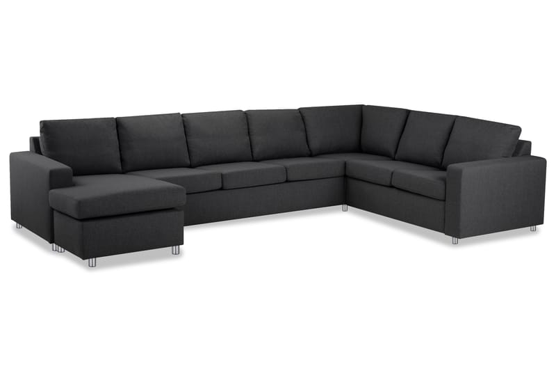 Crazy 6-sits Vänstervänd U-formad X-Large Hörnsoffa med divan i Tyg - Mörkgrå - Möbler - Vardagsrum - Soffor - Hörnsoffor