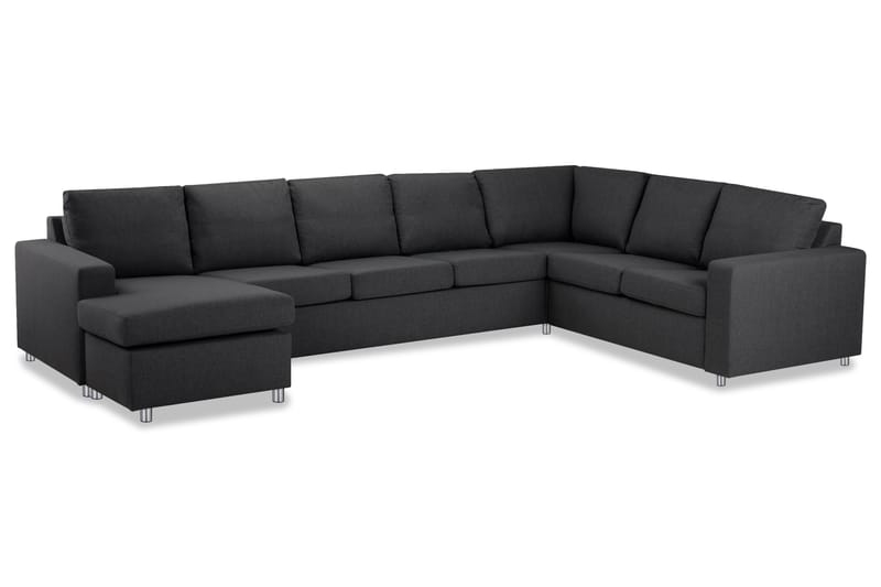 Crazy 6-sits Vänstervänd U-formad X-Large Hörnsoffa med divan i Tyg - Mörkgrå - Möbler - Vardagsrum - Soffor - Hörnsoffor