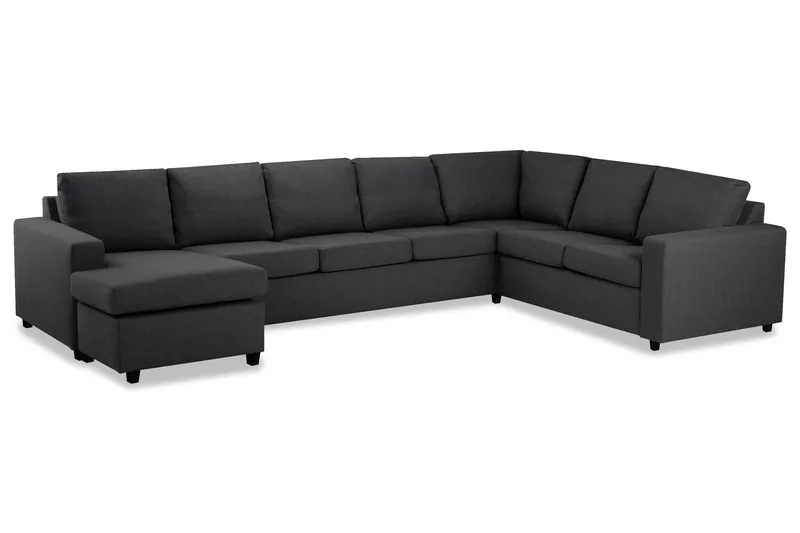 Crazy 6-sits Vänstervänd U-formad X-Large Hörnsoffa med divan i Tyg - Mörkgrå - Möbler - Vardagsrum - Soffor - Hörnsoffor