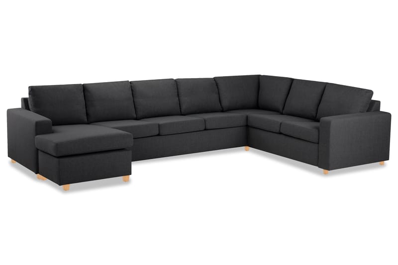Crazy 6-sits Vänstervänd U-formad X-Large Hörnsoffa med divan i Tyg - Mörkgrå - Möbler - Vardagsrum - Soffor - Hörnsoffor