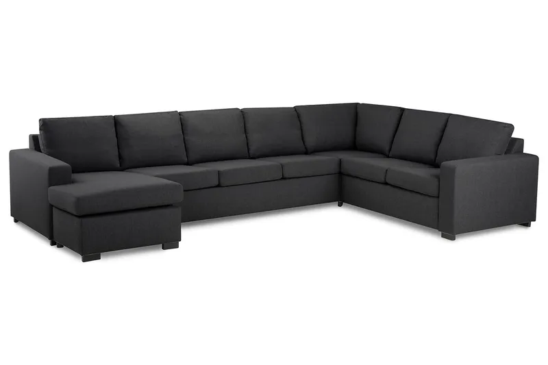 Crazy 6-sits Vänstervänd U-formad X-Large Hörnsoffa med divan i Tyg - Mörkgrå - Möbler - Vardagsrum - Soffor - Hörnsoffor