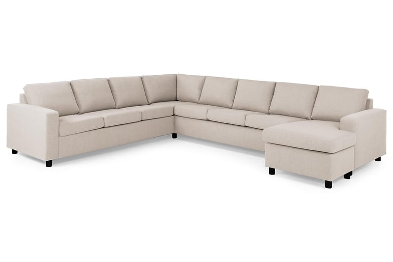 Crazy 7-sits Högervänd U-formad XX-Large Hörnsoffa med divan i Tyg - Beige - Möbler - Vardagsrum - Soffor - Hörnsoffor