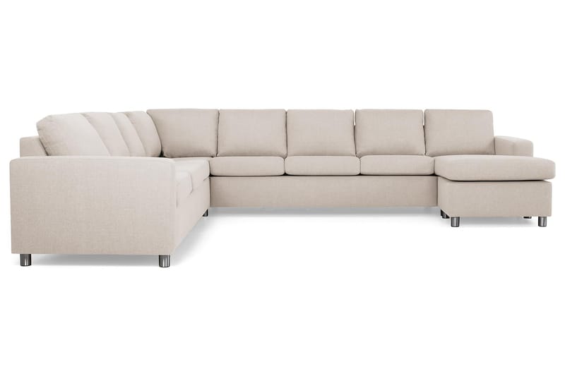 Crazy 7-sits Högervänd U-formad XX-Large Hörnsoffa med divan i Tyg - Beige - Möbler - Vardagsrum - Soffor - Hörnsoffor