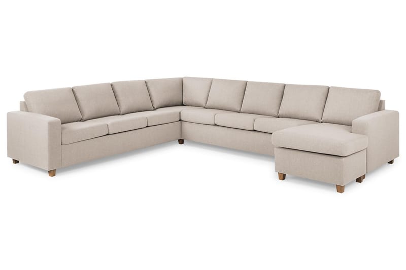 Crazy 7-sits Högervänd U-formad XX-Large Hörnsoffa med divan i Tyg - Beige - Möbler - Vardagsrum - Soffor - Hörnsoffor