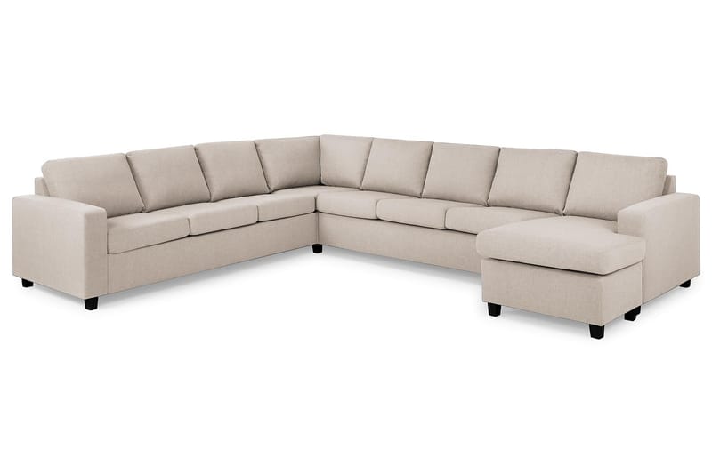Crazy 7-sits Högervänd U-formad XX-Large Hörnsoffa med divan i Tyg - Beige - Möbler - Vardagsrum - Soffor - Hörnsoffor