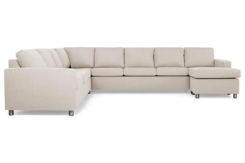 Crazy 7-sits Högervänd U-formad XX-Large Hörnsoffa med divan i Tyg - Beige - Möbler - Vardagsrum - Soffor - Hörnsoffor