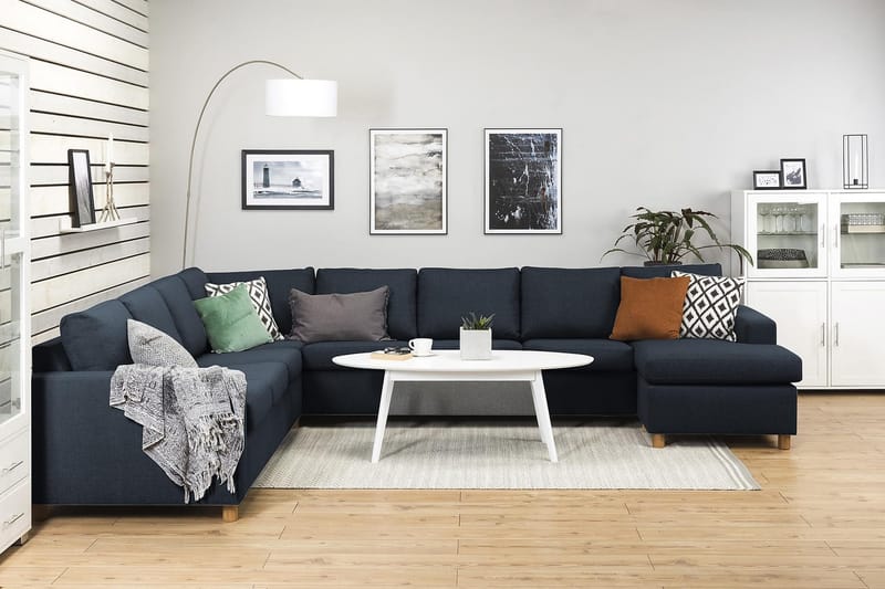 Crazy 7-sits Högervänd U-formad XX-Large Hörnsoffa med divan i Tyg - Blå - Möbler - Vardagsrum - Soffor - Hörnsoffor