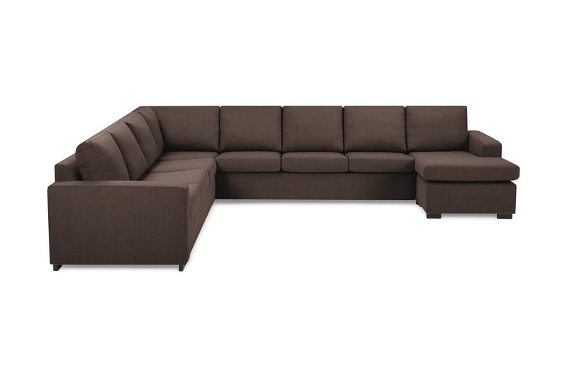 Crazy 7-sits Högervänd U-formad XX-Large Hörnsoffa med divan i Tyg - Brun - Möbler - Vardagsrum - Soffor - Hörnsoffor