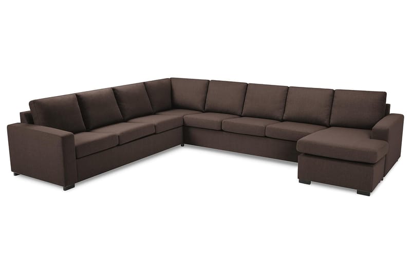 Crazy 7-sits Högervänd U-formad XX-Large Hörnsoffa med divan i Tyg - Brun - Möbler - Vardagsrum - Soffor - Hörnsoffor