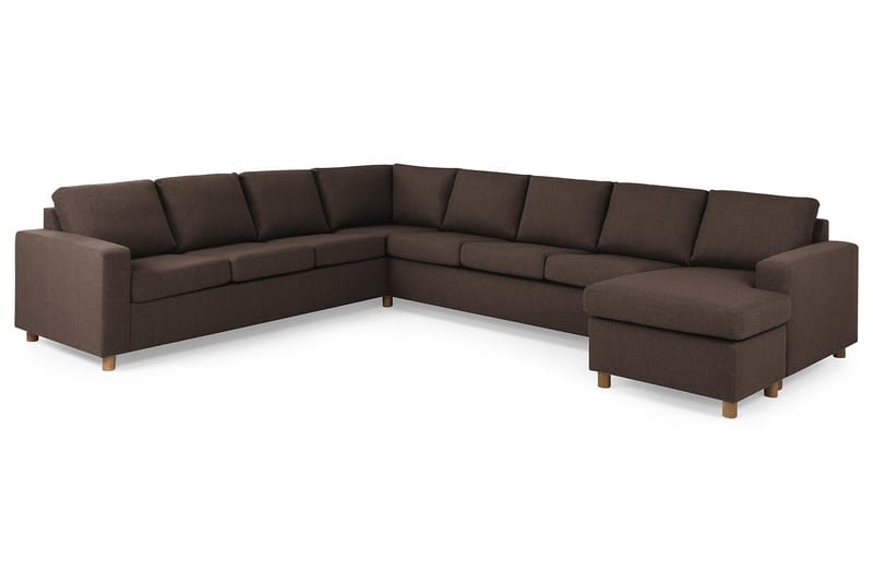 Crazy 7-sits Högervänd U-formad XX-Large Hörnsoffa med divan i Tyg - Brun - Möbler - Vardagsrum - Soffor - Hörnsoffor