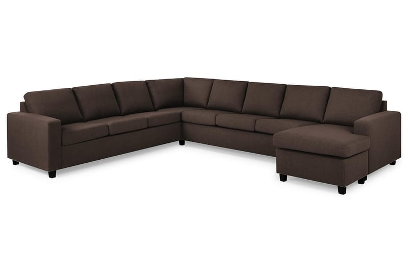 Crazy 7-sits Högervänd U-formad XX-Large Hörnsoffa med divan i Tyg - Brun - Möbler - Vardagsrum - Soffor - Hörnsoffor