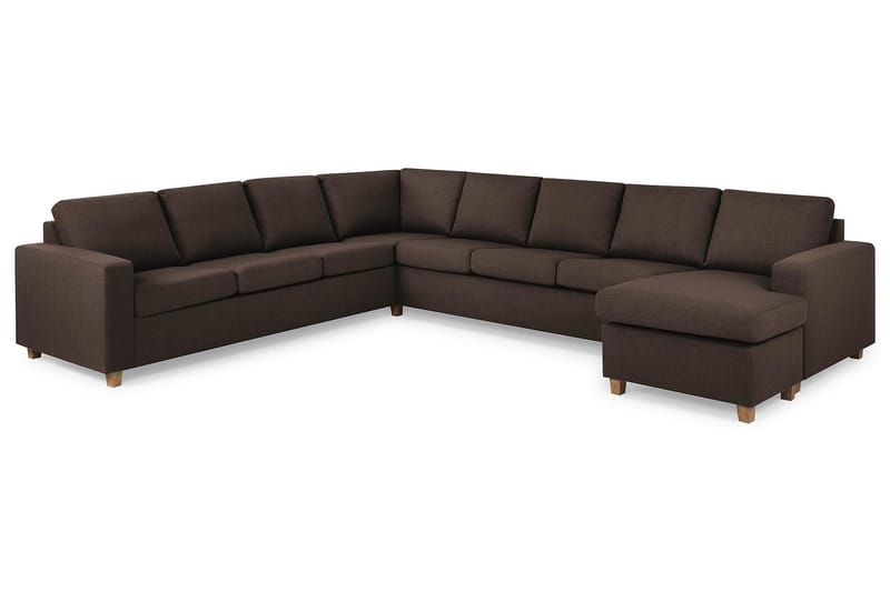 Crazy 7-sits Högervänd U-formad XX-Large Hörnsoffa med divan i Tyg - Brun - Möbler - Vardagsrum - Soffor - Hörnsoffor