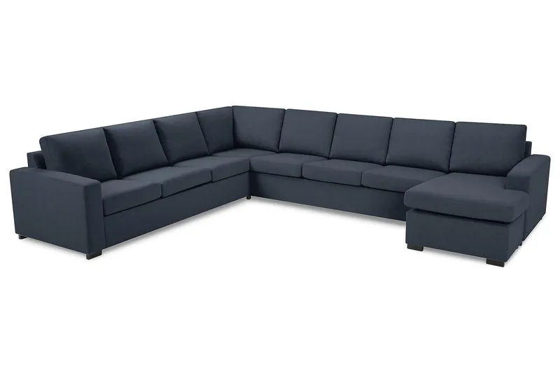 Crazy 7-sits Högervänd U-formad XX-Large Hörnsoffa med divan i Tyg - Mörkblå - Möbler - Vardagsrum - Soffor - Hörnsoffor