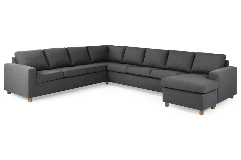 Crazy 7-sits Högervänd U-formad XX-Large Hörnsoffa med divan i Tyg - Mörkgrå - Möbler - Vardagsrum - Soffor - Hörnsoffor