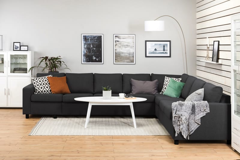Crazy 7-sits Vändbar L-formad XX-Large Hörnsoffa i Tyg - Antracit - Möbler - Vardagsrum - Soffor - Hörnsoffor