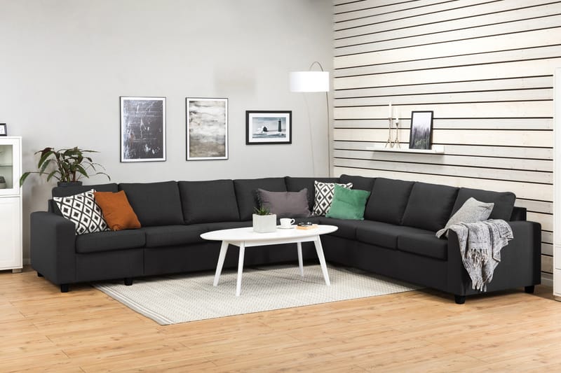 Crazy 7-sits Vändbar L-formad XX-Large Hörnsoffa i Tyg - Antracit - Möbler - Vardagsrum - Soffor - Hörnsoffor
