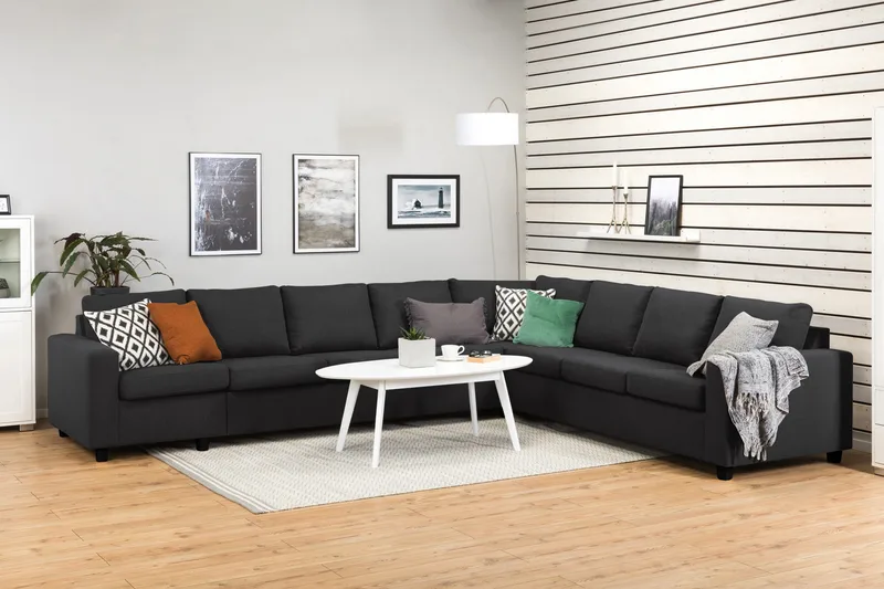 Crazy 7-sits Vändbar L-formad XX-Large Hörnsoffa i Tyg - Antracit - Möbler - Vardagsrum - Soffor - Hörnsoffor