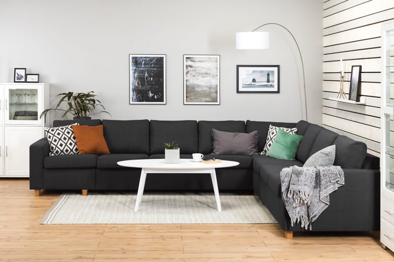 Crazy 7-sits Vändbar L-formad XX-Large Hörnsoffa i Tyg - Antracit - Möbler - Vardagsrum - Soffor - Hörnsoffor