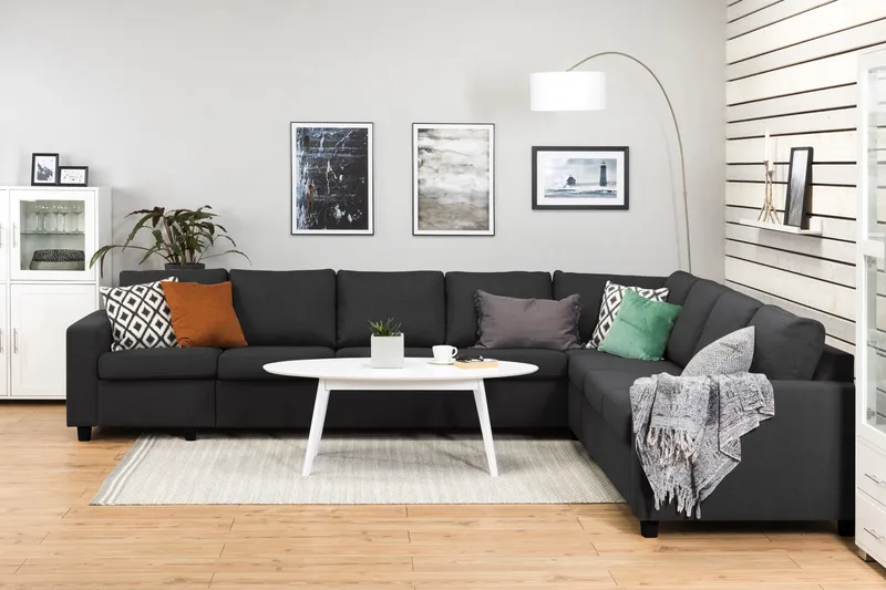Crazy 7-sits Vändbar L-formad XX-Large Hörnsoffa i Tyg - Antracit - Möbler - Vardagsrum - Soffor - Hörnsoffor