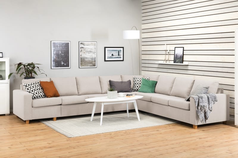 Crazy 7-sits Vändbar L-formad XX-Large Hörnsoffa i Tyg - Beige - Möbler - Vardagsrum - Soffor - Hörnsoffor