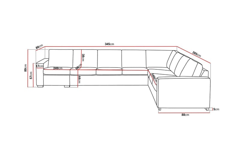 Crazy 7-sits Vändbar L-formad XX-Large Hörnsoffa i Tyg - Blå - Möbler - Vardagsrum - Soffor - Hörnsoffor